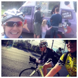 Bike ride with my son, followed by a visit to ice-cream van today!   Riding with Liv Girls yesterday